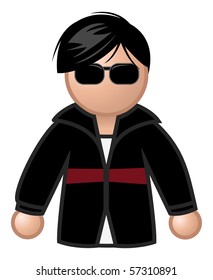 cartoon vector illustration motorcycle jacket guy