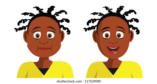 cartoon vector illustration of a mouth open closed