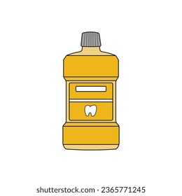 cartoon Vector illustration mouth wash icon in doodle style