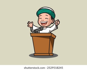 cartoon vector illustration of a Muslim imam
