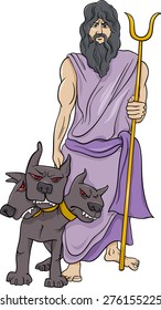 Cartoon Vector Illustration of Mythological Greek God Hades