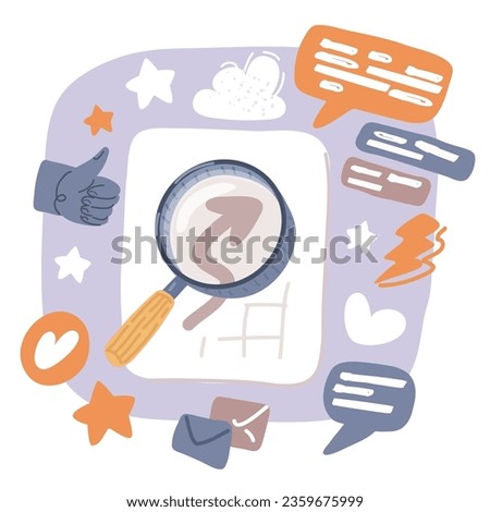 Cartoon vector illustration o Chart simple icon. Report graph or Sales growth sign in Magnifying glass. Analysis and Statistics data symbol. Quality design elements. Classic style dark backround