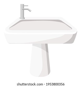 Cartoon vector illustration object bathroom sink