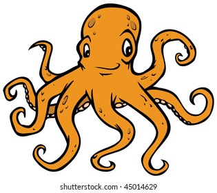 cartoon vector illustration octopus
