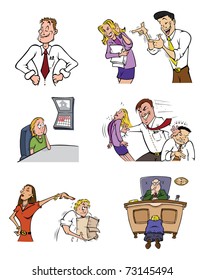 cartoon vector illustration of office life