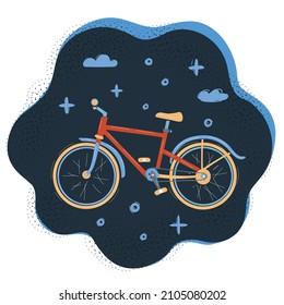 Cartoon vector illustration of Old bicycle