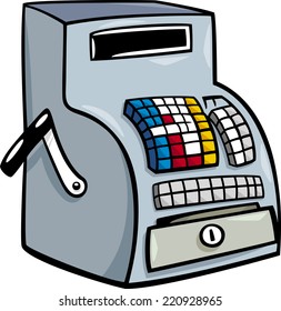 Cartoon Vector Illustration of Old Till or Cash Register Clip Art