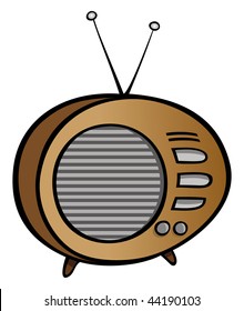 cartoon vector illustration old TV