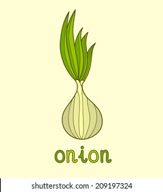 Cartoon vector Illustration of onion