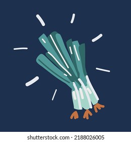 Dibujo vectorial de dibujos animados de Onion sobre fondo oscuro