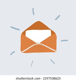 Cartoon vector illustration of open envelope icon