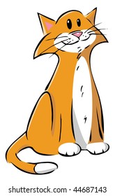 cartoon vector illustration orange cat