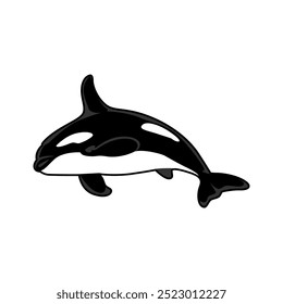 cartoon vector illustration orca whale