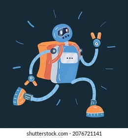 Cartoon vector illustration of Package Delivery Robot.