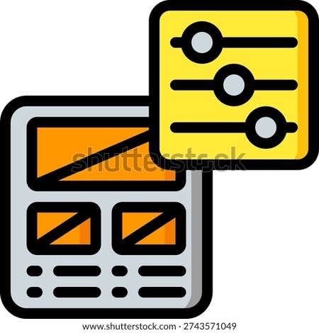 Cartoon vector illustration of page preferences related to web design.