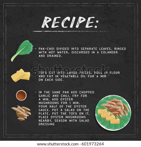Cartoon vector illustration of Pak-Chyo salad recipe