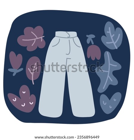 Cartoon vector illustration of pants dark bachground