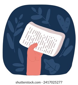 Cartoon vector illustration of Paperwork. Flat background with paper. Office and emailing. Daily routine over dark background