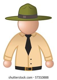 Cartoon Vector Illustration Park Ranger