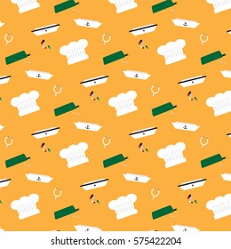 cartoon vector illustration pattern background showing career hat sets, some medical equipment and medicine