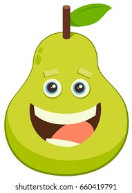Cartoon Vector Illustration of Pear Fruit Food Object Character