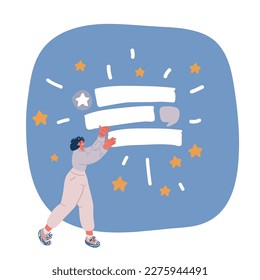 Cartoon vector illustration of person is website building. App interface