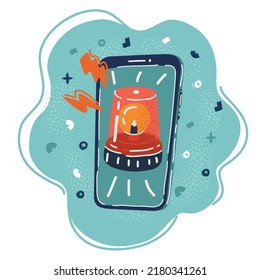 Cartoon vector illustration of Phone alarm concept.