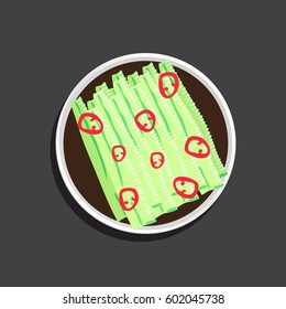 Cartoon vector illustration of pickled cucumber