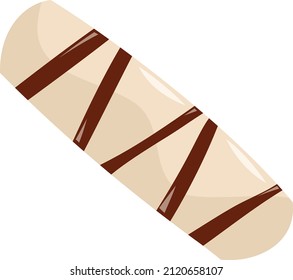 A cartoon vector illustration of a piece of chocolate.
