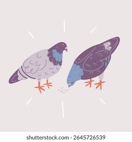 Cartoon vector illustration of Pigeon