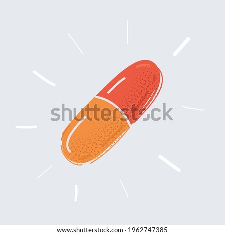 Cartoon vector illustration of pills isolated on white bacground.