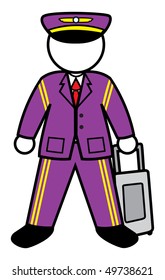 cartoon vector illustration pilot