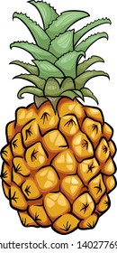 Cartoon Vector Illustration of Pineapple Fruit Food Object