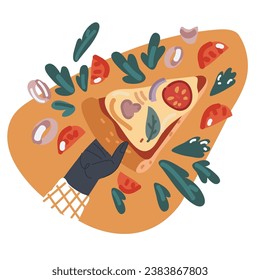 Ilustración vectorial de dibujos animados de la pizza