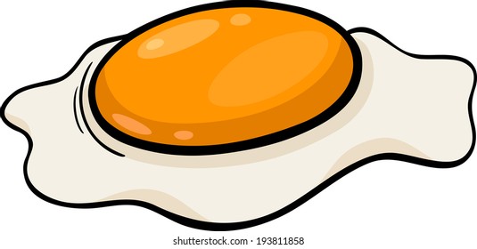 Cartoon Vector Illustration Of Poached Egg Or Yolk With White