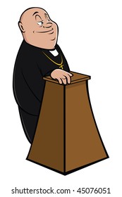 cartoon vector illustration priest