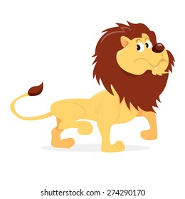 A cartoon vector illustration of a proud looking lion.
