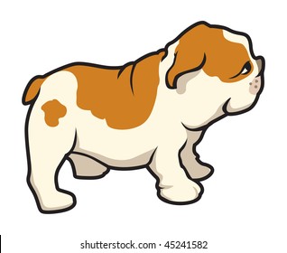 cartoon vector illustration pug dog