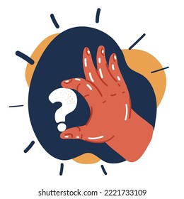 Ilustración vectorial de dibujos animados del signo de interrogación sobre fondo negro
