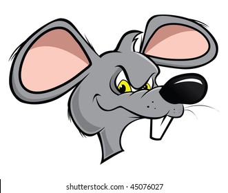 cartoon vector illustration of a rat face