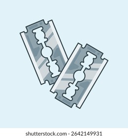 cartoon vector illustration of razor blade