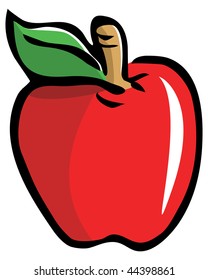 cartoon vector illustration red apple