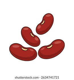 cartoon vector illustration of red bean 