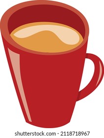Dibujo vectorial de una taza de café roja.