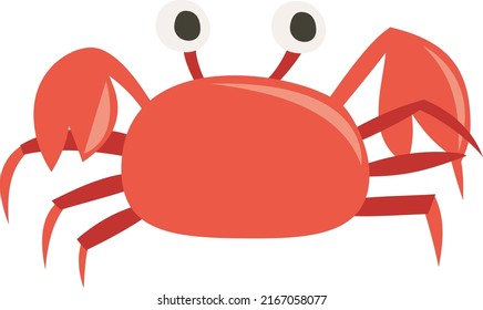 A cartoon vector illustration of red crab.