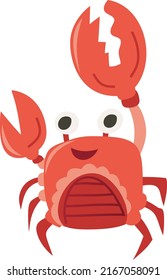 A cartoon vector illustration of red crab.