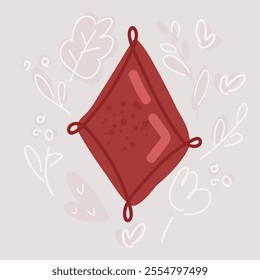 Cartoon vector illustration of Red Diamonds Suit.