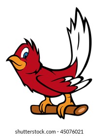cartoon vector illustration of a red Robin