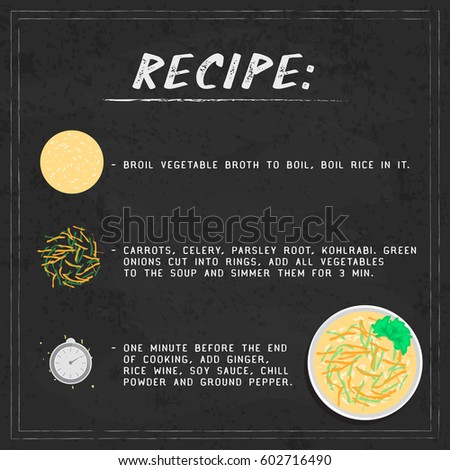 Cartoon vector illustration of rice soup