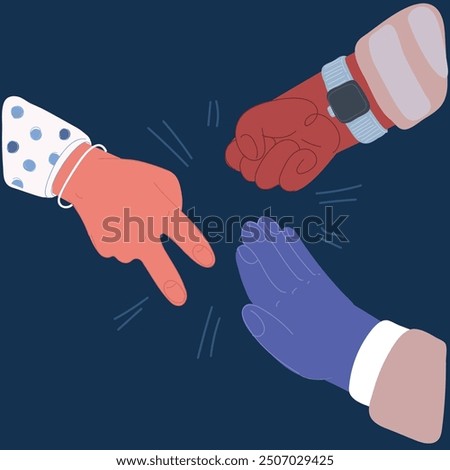 Image, Stock Photo Scissors over paper on rock against a green background. Rock, paper and scissor minimalist concept